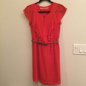 Silk dress with belt